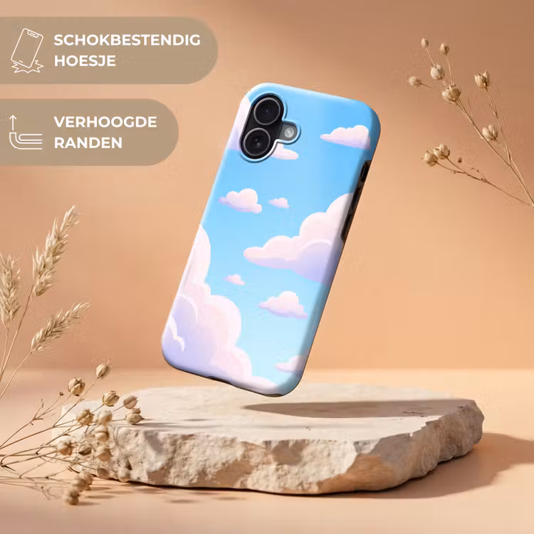 Wolken - Roze - Blauw - Natuur - Modern Toughcase MagSafe Apple iPhone 17 klein -USP_RandenV_NL