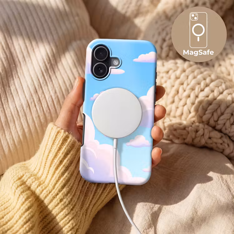 Wolken - Roze - Blauw - Natuur - Modern Toughcase MagSafe Apple iPhone 17 klein -USP_MagsafeV