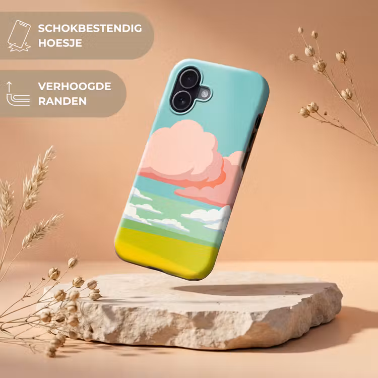 Wolken - Roze - Natuur - Modern - Pastel Toughcase MagSafe Apple iPhone 17 klein -USP_RandenV_NL