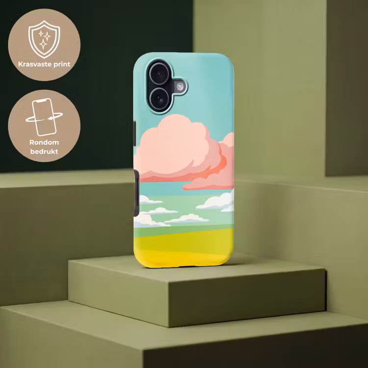 Wolken - Roze - Natuur - Modern - Pastel Toughcase MagSafe Apple iPhone 17 klein -USP_PrintM_NL