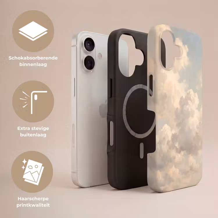 Wolken - Zacht - Natuur - Klassiek - Beige Toughcase MagSafe Apple iPhone 17 klein -USP_Lagen_NL