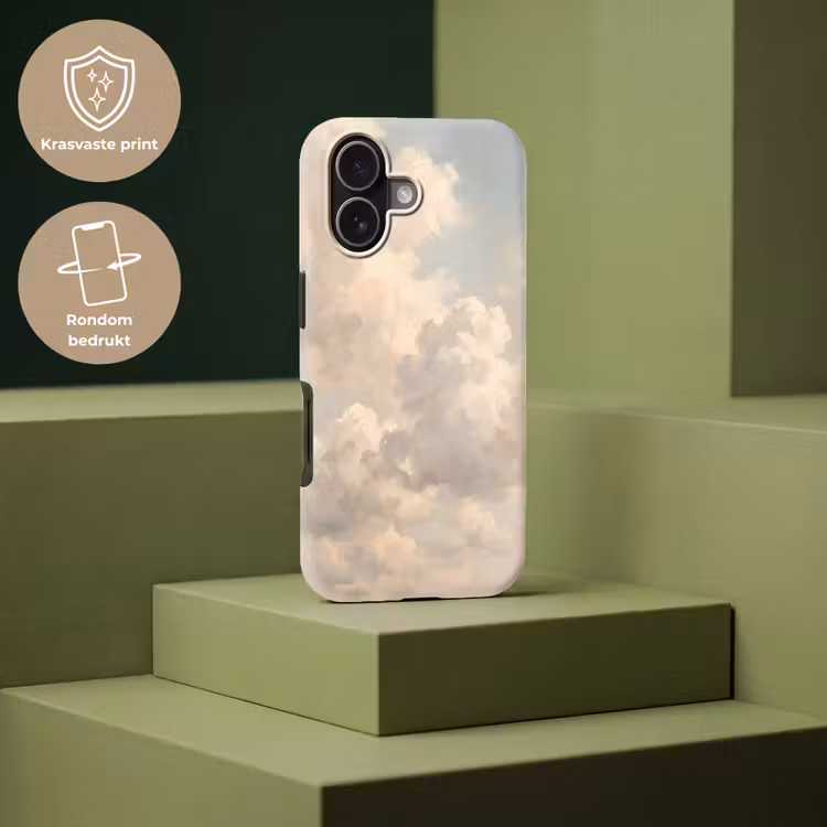Wolken - Zacht - Natuur - Klassiek - Beige Toughcase MagSafe Apple iPhone 17 klein -USP_PrintM_NL