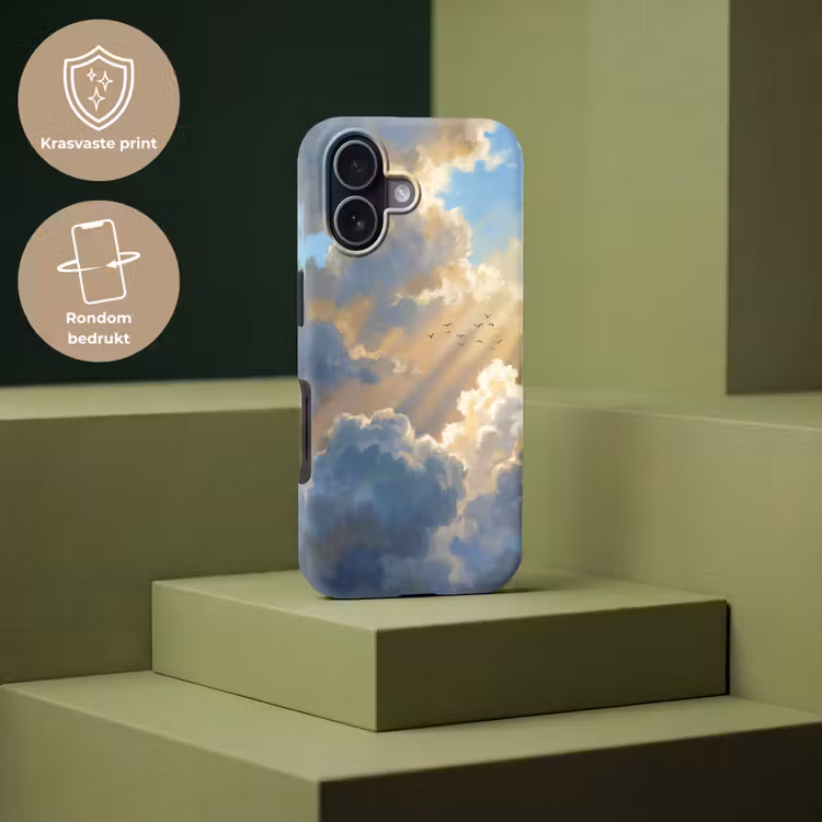 Wolken - Zonnestralen - Natuur - Abstract - Blauw Toughcase MagSafe Apple iPhone 17 klein -USP_PrintM_NL