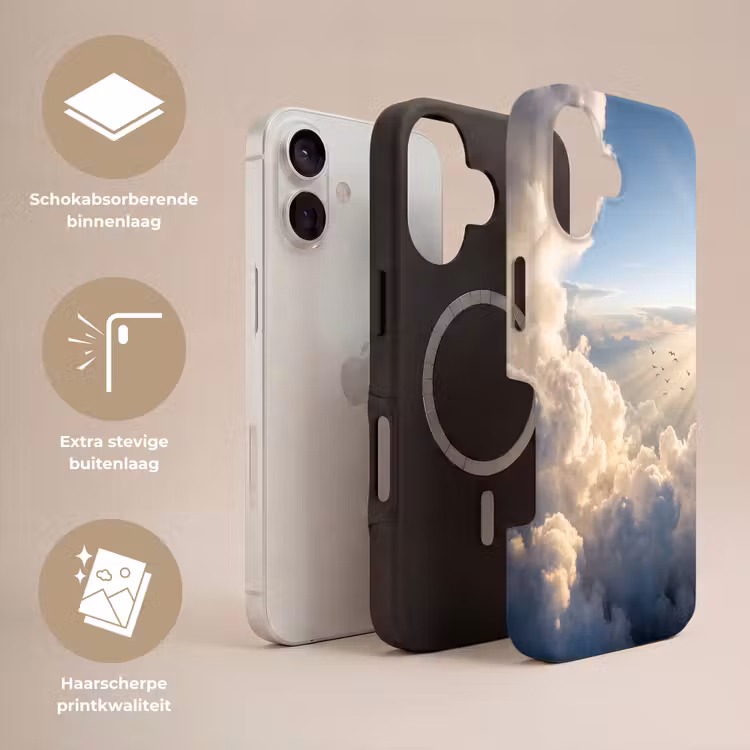 Wolken - Zonnestralen - Natuur - Wit Toughcase MagSafe Apple iPhone 17 klein -USP_Lagen_NL
