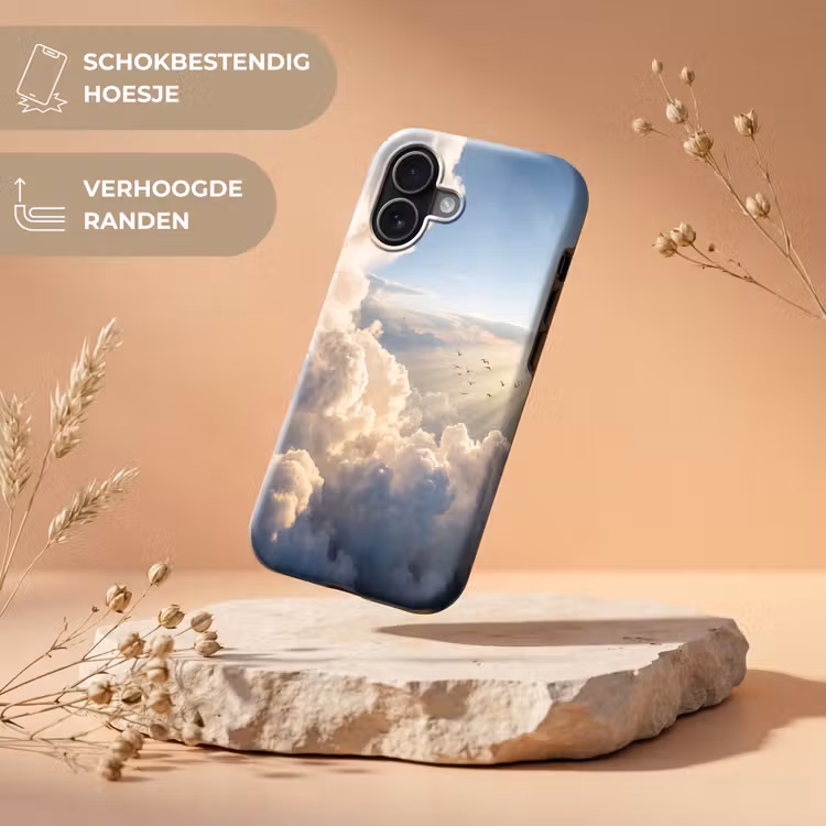 Wolken - Zonnestralen - Natuur - Wit Toughcase MagSafe Apple iPhone 17 klein -USP_RandenV_NL