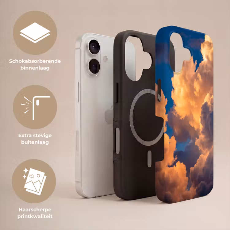 Wolken - Zonsondergang - Natuur - Oranje - Blauw Toughcase MagSafe Apple iPhone 17 klein -USP_Lagen_NL