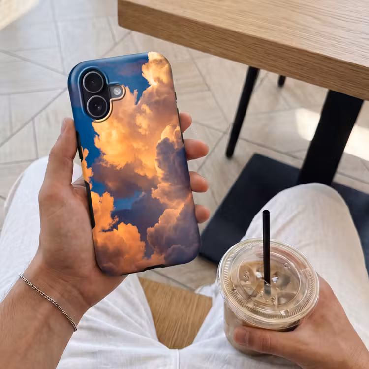Wolken - Zonsondergang - Natuur - Oranje - Blauw Toughcase MagSafe Apple iPhone 17 klein -Sfeer1M