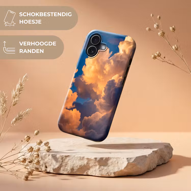 Wolken - Zonsondergang - Natuur - Oranje - Blauw Toughcase MagSafe Apple iPhone 17 klein -USP_RandenV_NL