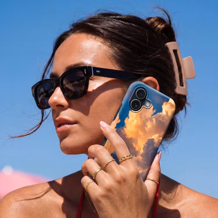 Wolken - Zonsondergang - Natuur - Oranje - Blauw Toughcase MagSafe Apple iPhone 17 klein -Sfeer2V