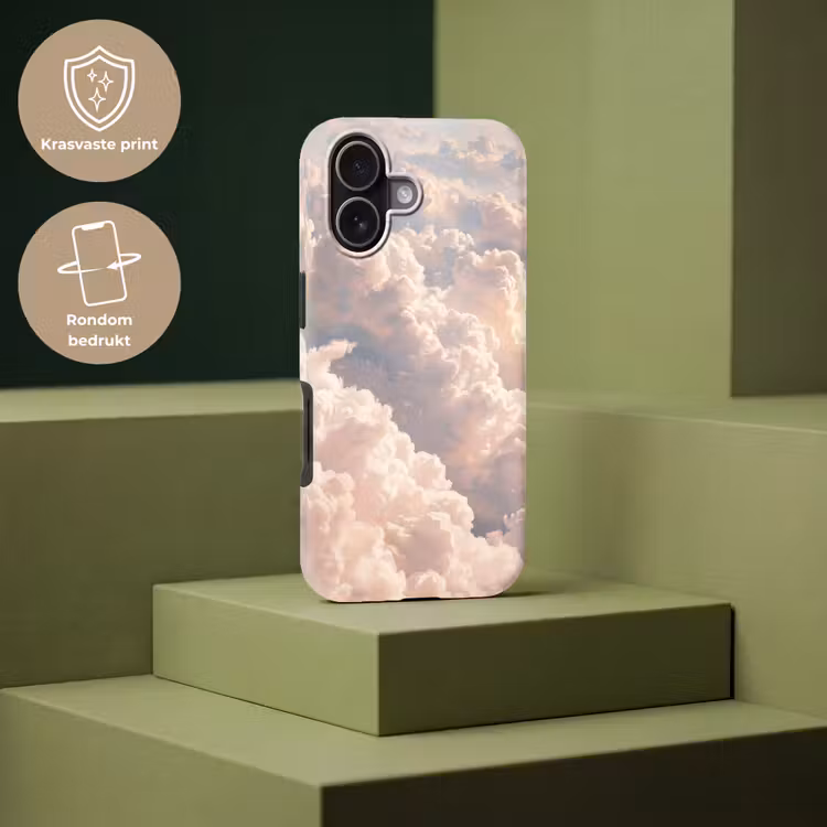 Wolken - Zonsondergang - Natuur - Pastel - Roze Toughcase MagSafe Apple iPhone 17 klein -USP_PrintM_NL