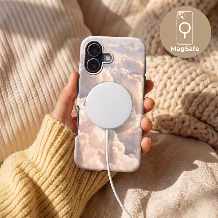 Wolken - Zonsondergang - Natuur - Pastel - Roze Toughcase MagSafe Apple iPhone 17 klein -USP_MagsafeV