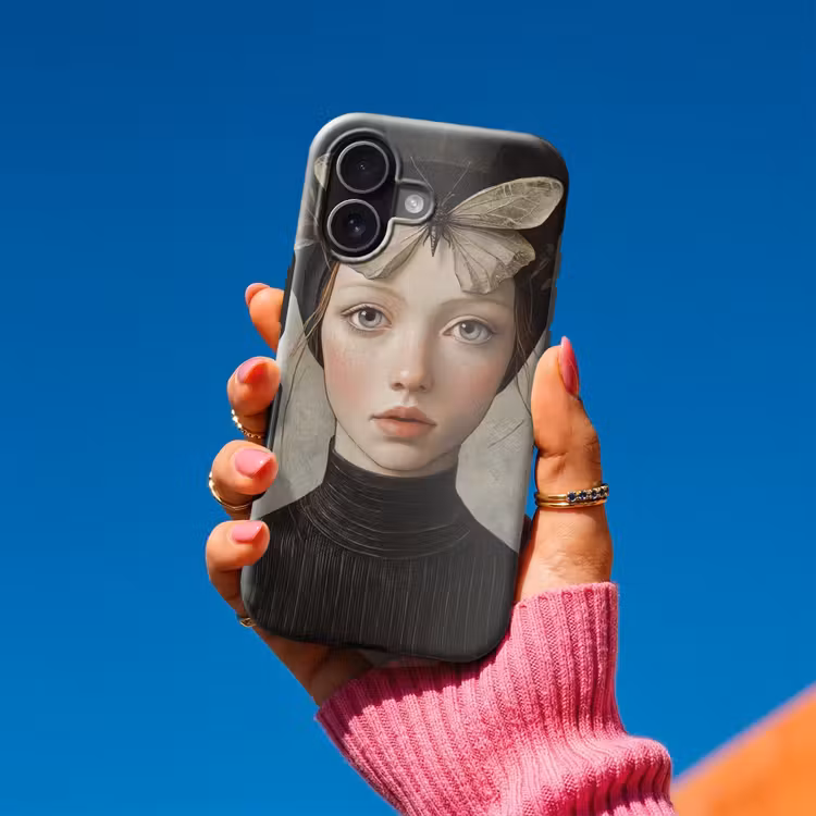 Woman - Butterfly - Art - Classic - Muted Toughcase MagSafe Apple iPhone 17 klein -Sfeer1V