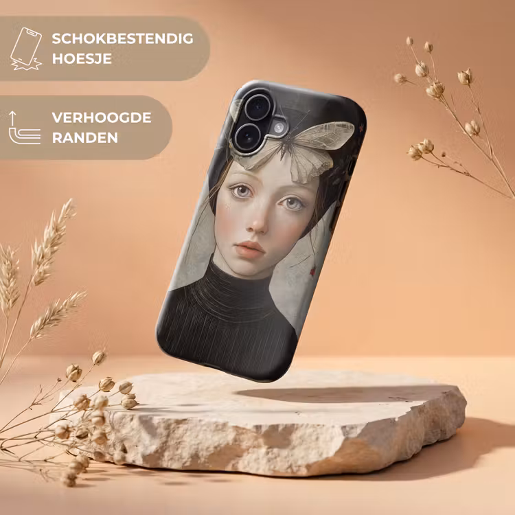 Woman - Butterfly - Art - Classic - Muted Toughcase MagSafe Apple iPhone 17 klein -USP_RandenV_NL