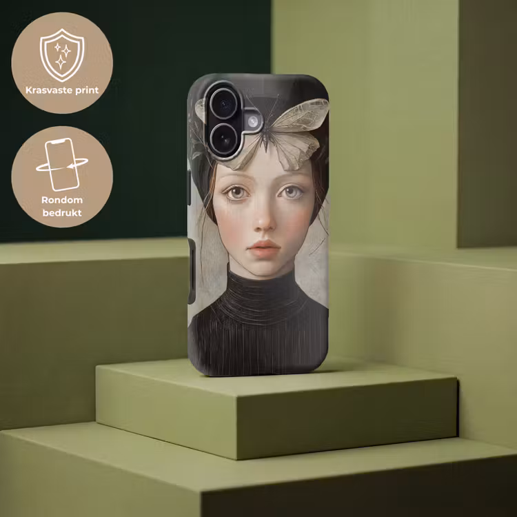 Woman - Butterfly - Art - Classic - Muted Toughcase MagSafe Apple iPhone 17 klein -USP_PrintM_NL