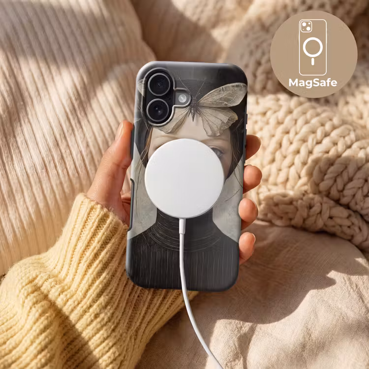 Woman - Butterfly - Art - Classic - Muted Toughcase MagSafe Apple iPhone 17 klein -USP_MagsafeV