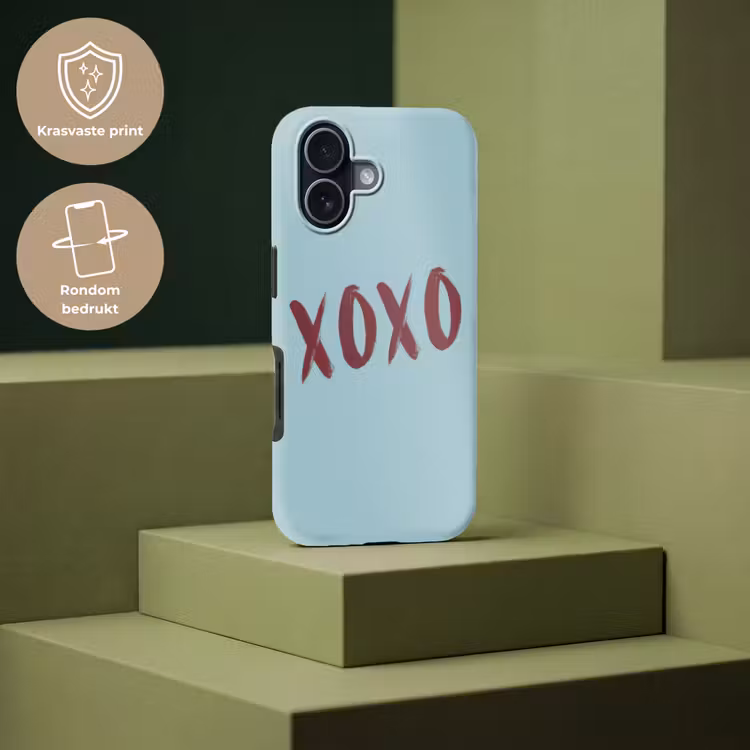 XOXO - Blauw - Rood Toughcase MagSafe Apple iPhone 17 klein -USP_PrintM_NL