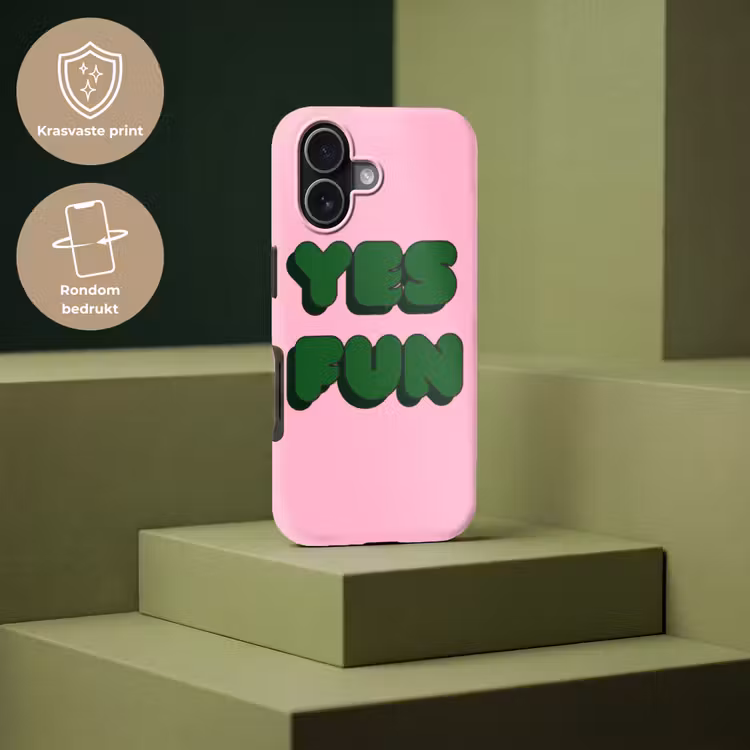 Yes fun - Groen - Roze Toughcase MagSafe Apple iPhone 17 klein -USP_PrintM_NL