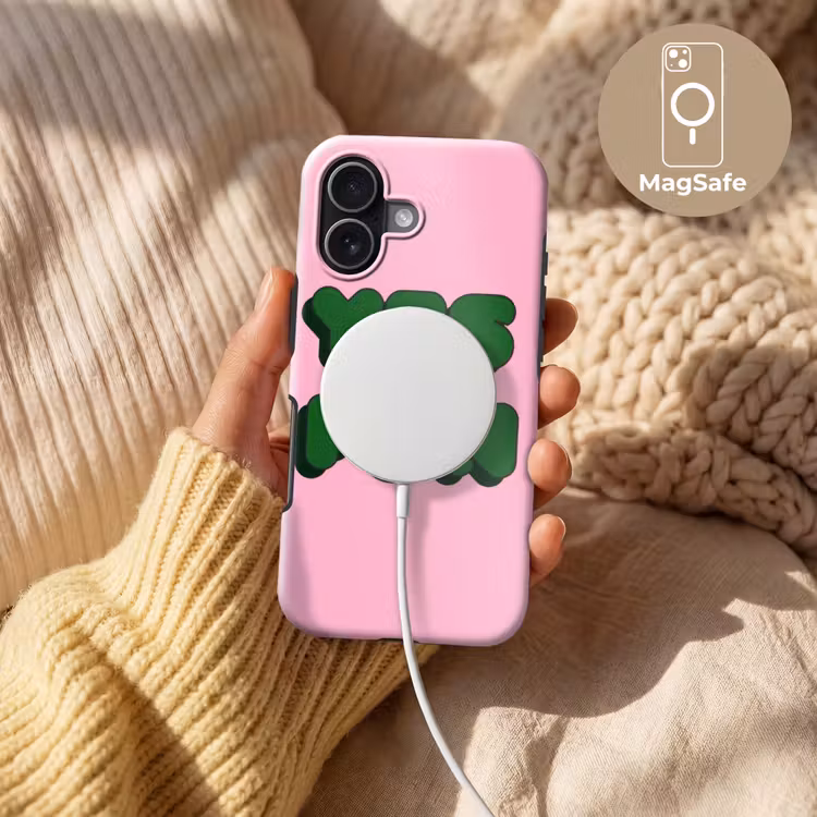 Yes fun - Groen - Roze Toughcase MagSafe Apple iPhone 17 klein -USP_MagsafeV
