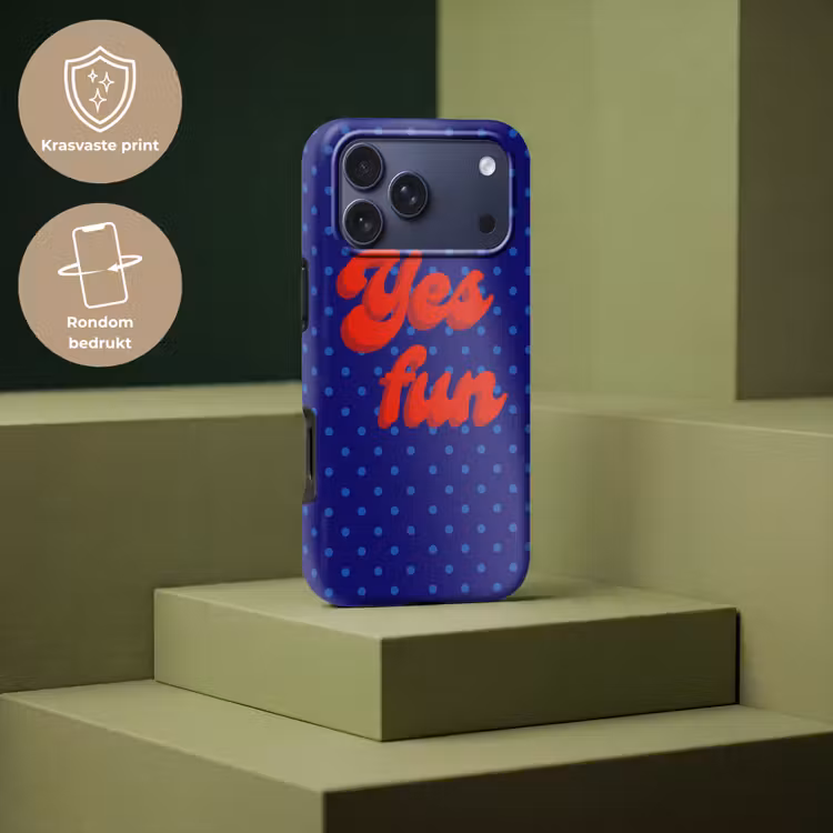 Yes fun - Rood - Blauw - Stippen Toughcase MagSafe Apple iPhone 17 Pro Max klein -USP_PrintM_NL