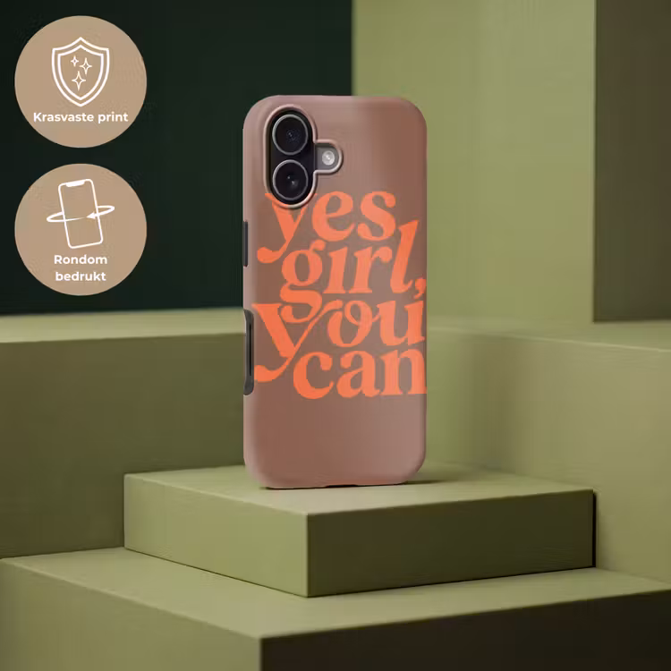 Yes girl you can - Oranje - Bruin Toughcase MagSafe Apple iPhone 17 klein -USP_PrintM_NL
