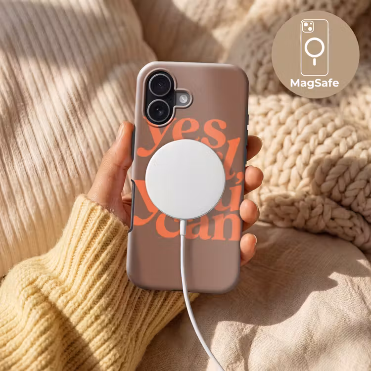 Yes girl you can - Oranje - Bruin Toughcase MagSafe Apple iPhone 17 klein -USP_MagsafeV