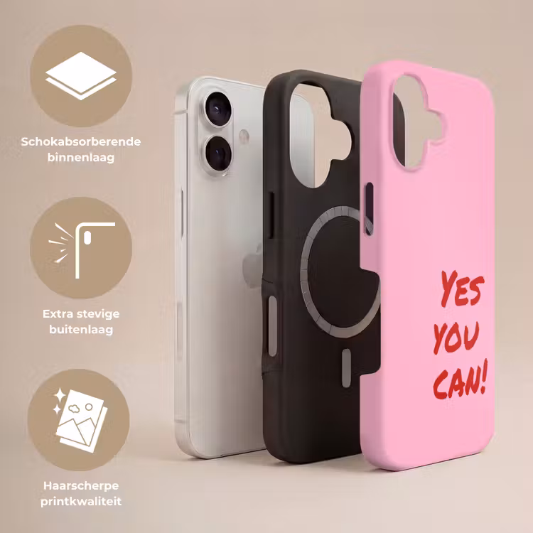Yes you can do it - Rood - Roze Toughcase MagSafe Apple iPhone 17 klein -USP_Lagen_NL