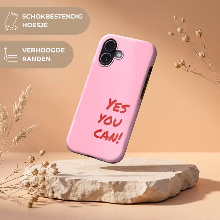 Yes you can do it - Rood - Roze Toughcase MagSafe Apple iPhone 17 klein -USP_RandenV_NL