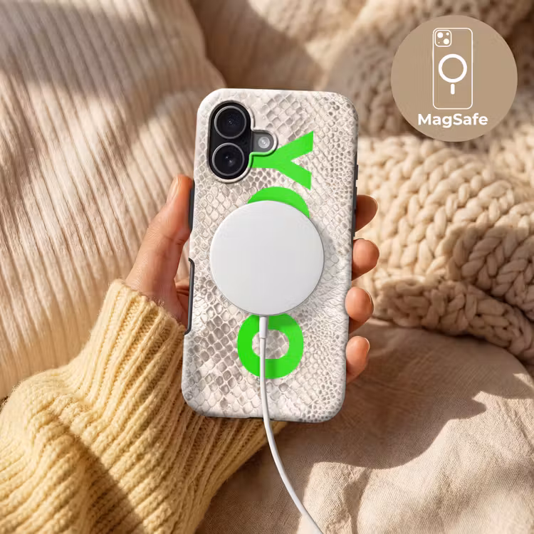 YOLO - Groen - Neon - Slangenprnt Toughcase MagSafe Apple iPhone 17 klein -USP_MagsafeV