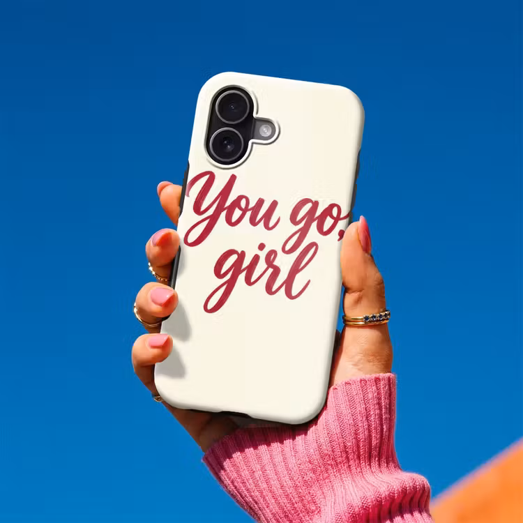 you go girl - Rood - Wit Toughcase MagSafe Apple iPhone 17 klein -Sfeer1V