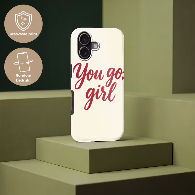 you go girl - Rood - Wit Toughcase MagSafe Apple iPhone 17 klein -USP_PrintM_NL