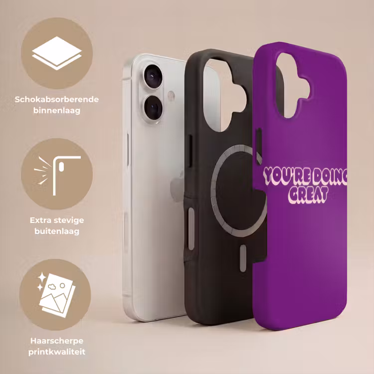 You're doing great - Paars - Bubble letters Toughcase MagSafe Apple iPhone 17 klein -USP_Lagen_NL