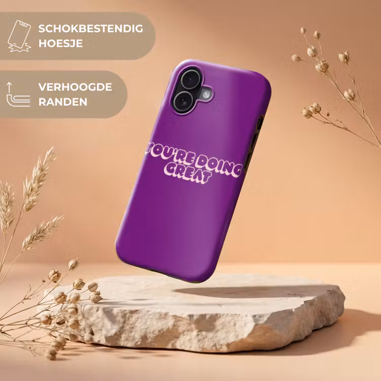 You're doing great - Paars - Bubble letters Toughcase MagSafe Apple iPhone 17 klein -USP_RandenV_NL