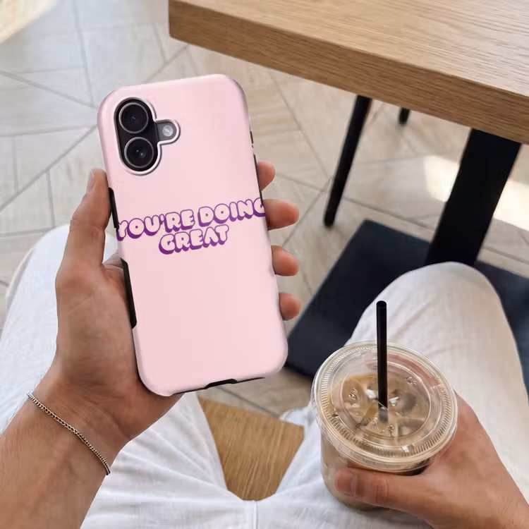 You're doing great - roze - 3D Toughcase MagSafe Apple iPhone 17 klein -Sfeer1M
