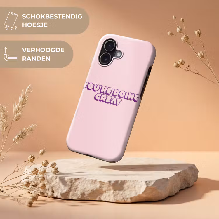 You're doing great - roze - 3D Toughcase MagSafe Apple iPhone 17 klein -USP_RandenV_NL