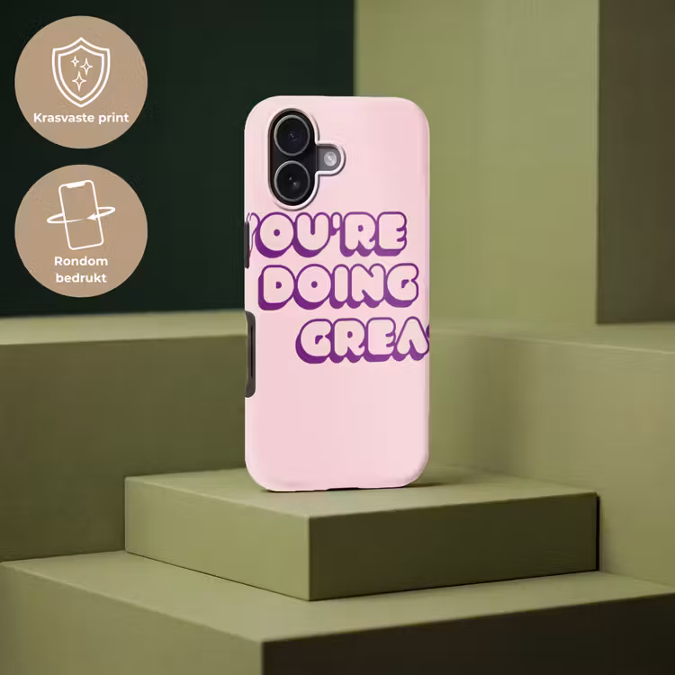 You're doing great - Roze - Bubble letters Toughcase MagSafe Apple iPhone 17 klein -USP_PrintM_NL