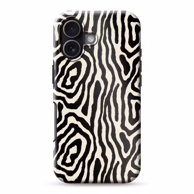 Zebra - Abstract - Zwart Toughcase MagSafe Apple iPhone 17 klein 1017 -3d