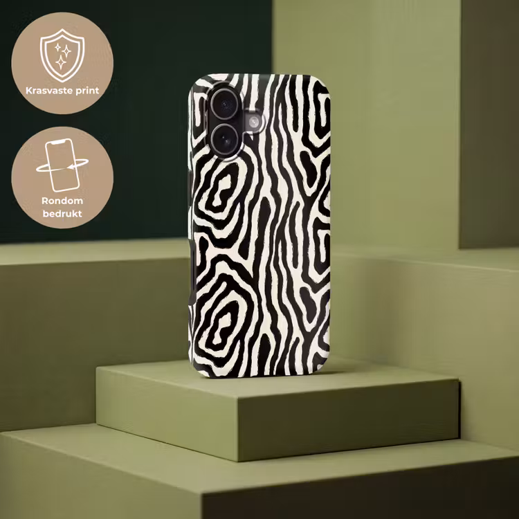 Zebra - Abstract - Zwart Toughcase MagSafe Apple iPhone 17 klein 1017 -USP_PrintM_NL
