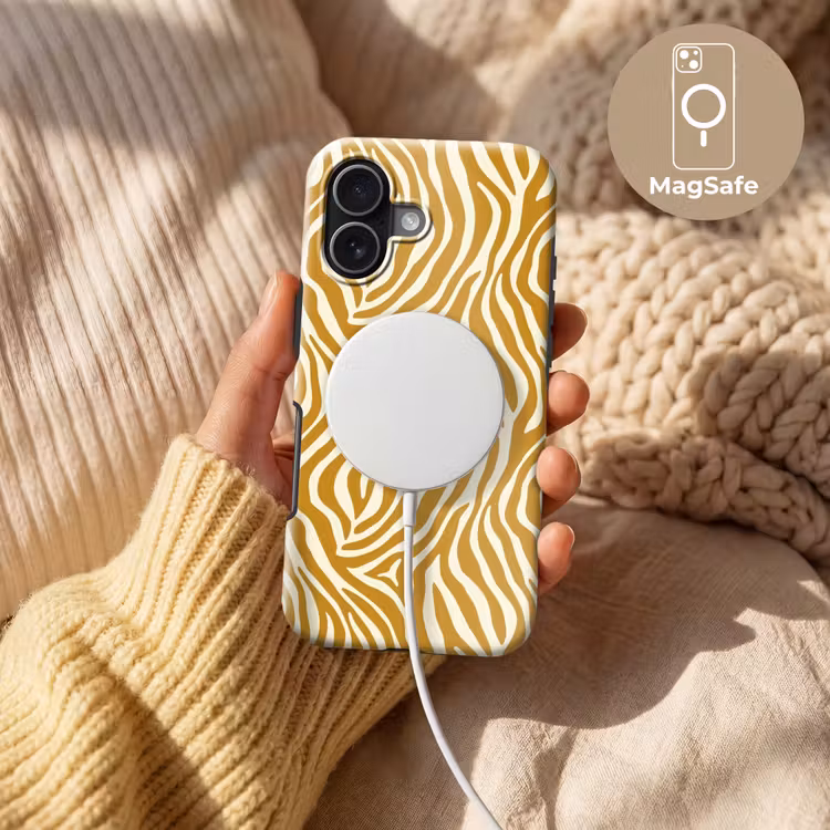 Zebra - Klassiek - Oker - Geel Toughcase MagSafe Apple iPhone 17 klein 1017 -USP_MagsafeV