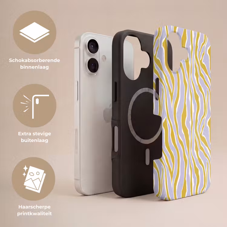 Zebra - Modern - Meerkleurig Toughcase MagSafe Apple iPhone 17 klein 1017 -USP_Lagen_NL