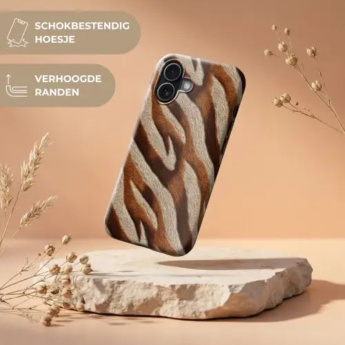 Zebra - Patroon - Bruin Toughcase MagSafe Apple iPhone 17 klein 1017 -USP_RandenV_NL