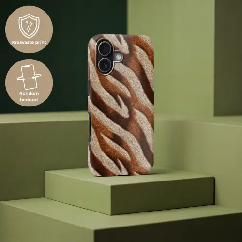 Zebra - Patroon - Bruin Toughcase MagSafe Apple iPhone 17 klein 1017 -USP_PrintM_NL