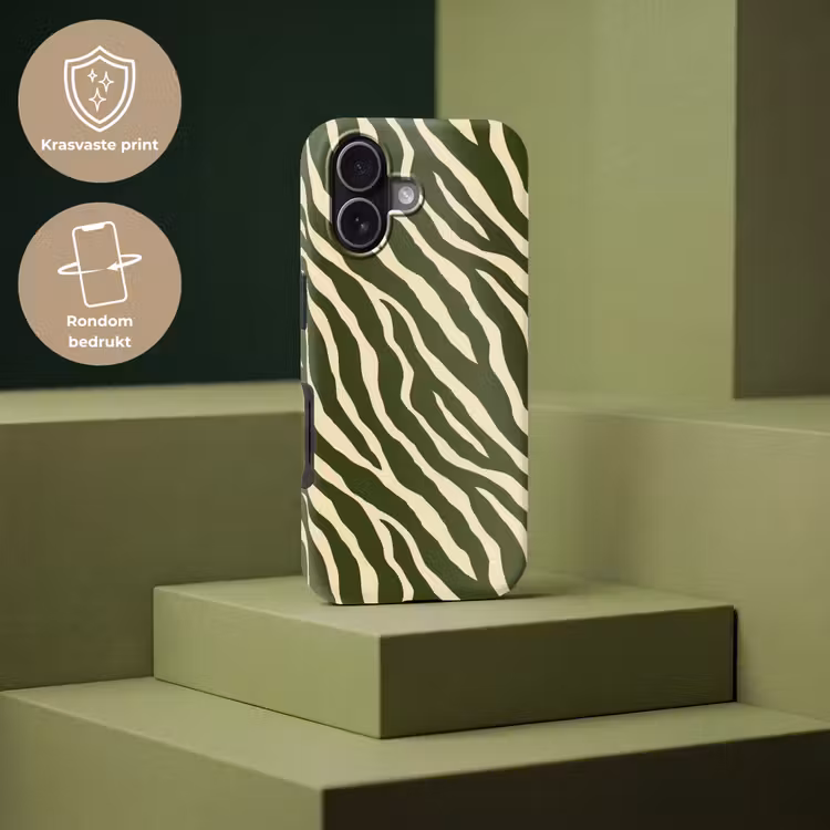 Zebra - Patroon - Groen Toughcase MagSafe Apple iPhone 17 klein 1017 -USP_PrintM_NL