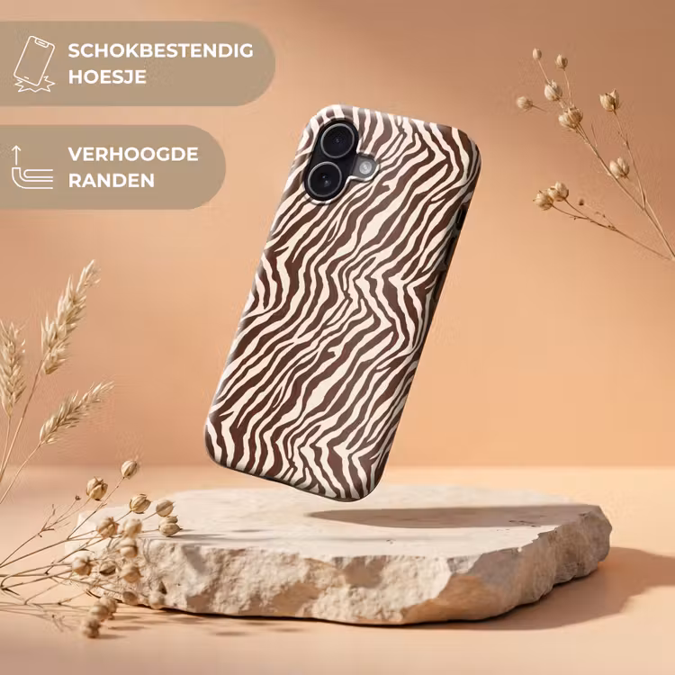 Zebra - Patroon - Zwart - Wit Toughcase MagSafe Apple iPhone 17 klein 1017 -USP_RandenV_NL