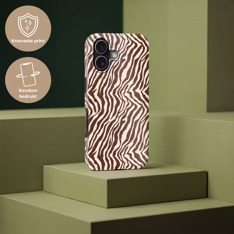 Zebra - Patroon - Zwart - Wit Toughcase MagSafe Apple iPhone 17 klein 1017 -USP_PrintM_NL