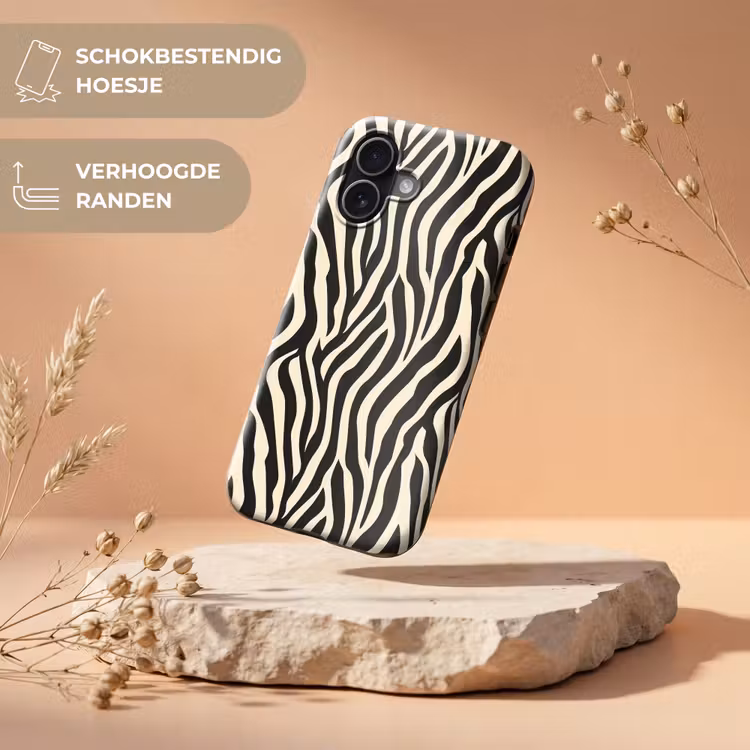 Zebra - Print - Klassiek - Zwart Toughcase MagSafe Apple iPhone 17 klein 1017 -USP_RandenV_NL
