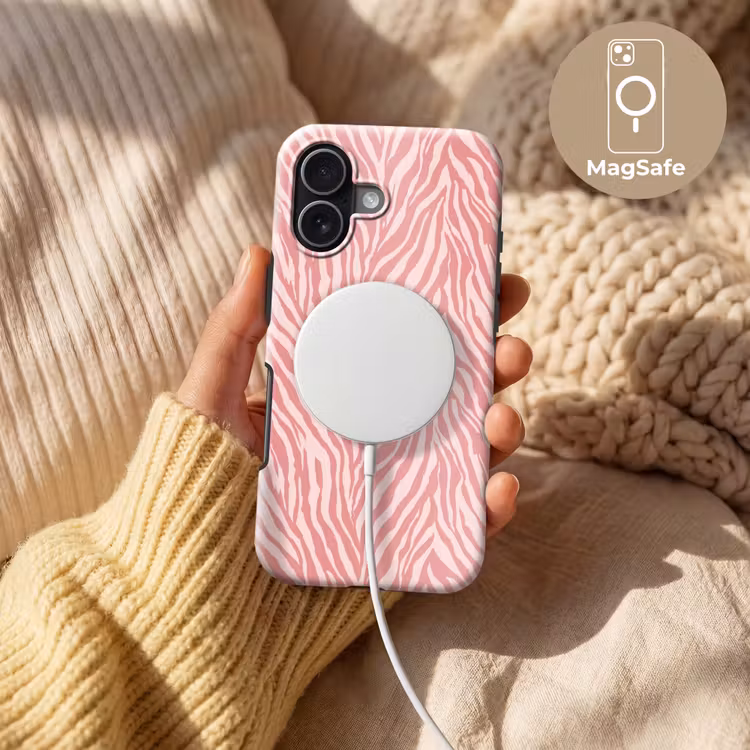 Zebra - Print - Roze Toughcase MagSafe Apple iPhone 17 klein 1017 -USP_MagsafeV