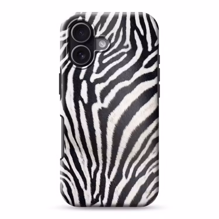 Zebra - Vacht - Klassiek - Zwart - Wit Toughcase MagSafe Apple iPhone 17 klein -3d