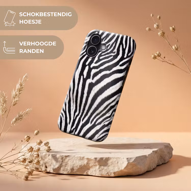 Zebra - Vacht - Klassiek - Zwart - Wit Toughcase MagSafe Apple iPhone 17 klein -USP_RandenV_NL