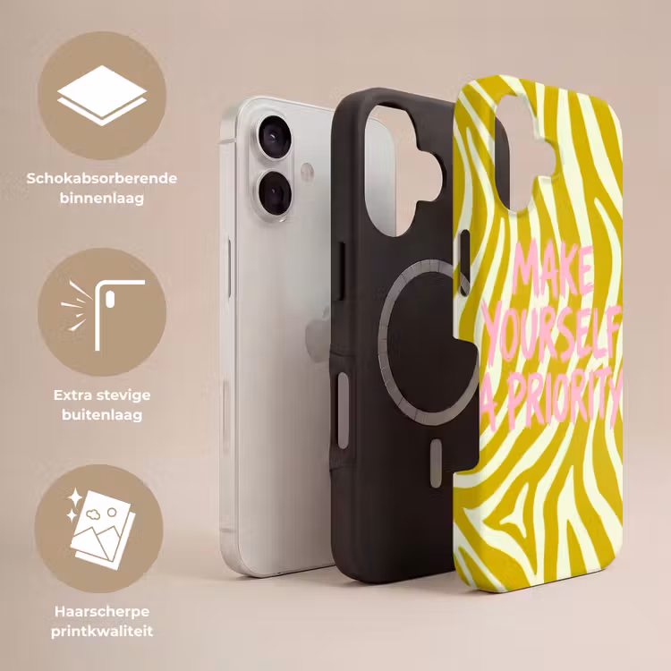 Zebraprint - Priority - Roze Toughcase MagSafe Apple iPhone 17 klein -USP_Lagen_NL