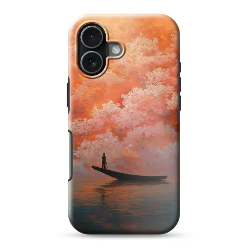 Zee - Boot - Wolken - Oranje Toughcase MagSafe Apple iPhone 17 klein -3d